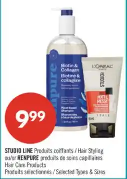 Pharmaprix STUDIO LINE Hair Styling or RENPURE Hair Care Products offer