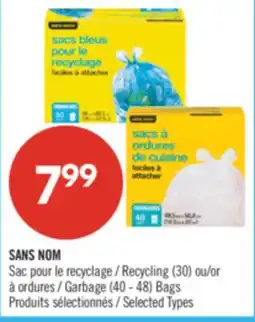 Pharmaprix NO NAME Recycling (30) or Garbage (40 - 48) Bags offer