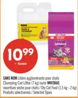 Pharmaprix NO NAME Clumping Cat Litter (7 kg) or WHISKAS Dry Cat Food (1,5 kg - 2 kg) offer