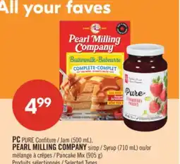 Pharmaprix PC PURE (500 mL), PEARL MILLING COMPANY Syrup (710 mL) or Pancake Mix (905 g) offer