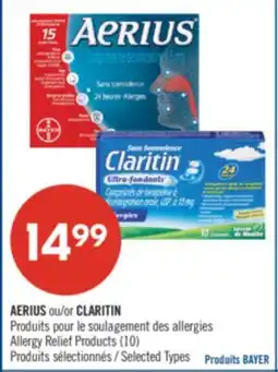 Pharmaprix AERIUS or CLARITIN Allergy Relief Products offer