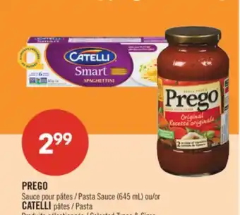 Pharmaprix PREGO Pasta Sauce (645 mL) or CATELLI Pasta offer