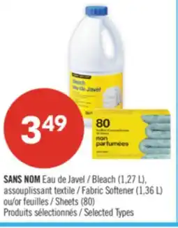 Pharmaprix NO NAME Bleach (1,27 L), Fabric Softener (1,36 L) or Sheets (80) offer