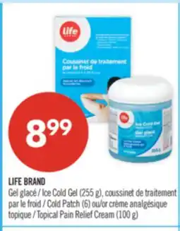Pharmaprix LIFE BRAND Ice Cold Gel (255 g), Cold Patch (6) Topical Pain Relief Cream (100 g) offer