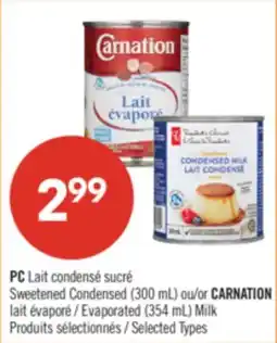 Pharmaprix PC Sweetened Condensed (300 mL) or CARNATION Evaporated (354 mL) Milk offer