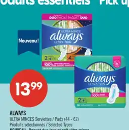 Pharmaprix ALWAYS ULTRA MINCES Pads (44 - 62) offer