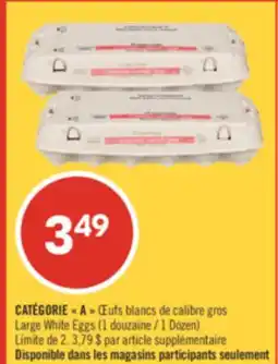 Pharmaprix CATÉGORIE A Large White Eggs 1 Dozen offer