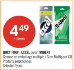 Pharmaprix JUICY FRUIT, EXCEL or TRIDENT Gum Multipack (3) offer
