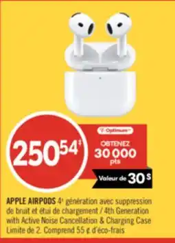 Pharmaprix APPLE AIRPODS 4th Generation with Active Noise Cancellation & Charging Case offer