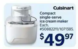 Walmart Cuisinart compact single-serve ice cream maker offer