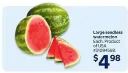 Walmart Large Seedless Watermelon offer