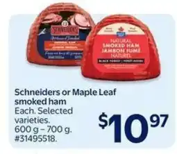 Walmart Schneiders or Maple Leaf Smoked Ham offer