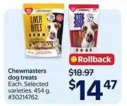 Walmart Chewmasters Dog Treats offer
