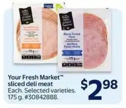 Walmart Your Fresh Market sliced deli meat offer