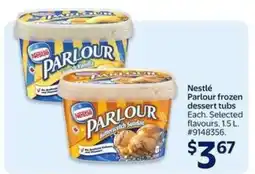 Walmart Nestlé Parlour frozen dessert tubs offer