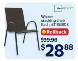 Walmart Wicker Stacking Chair offer