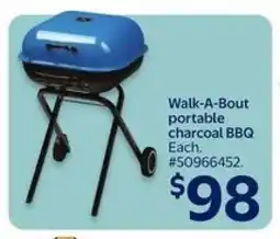 Walmart Walk-A-Bout portable charcoal BBQ offer