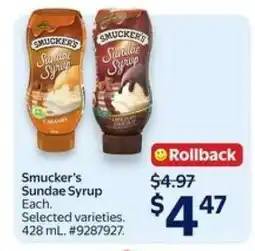 Walmart Smucker's Sundae Syrup offer