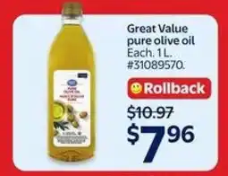Walmart Great Value pure olive oil offer