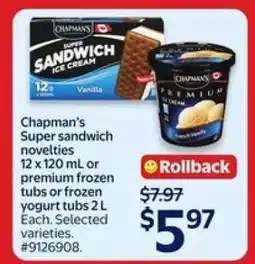 Walmart Chapman's Super Sandwich Novelties offer