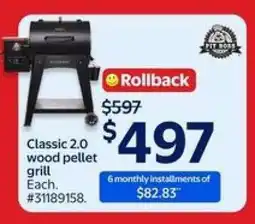 Walmart Classic 2.0 wood pellet grill offer