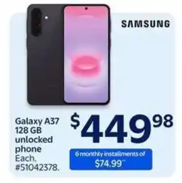 Walmart Samsung Galaxy A37 128 GB offer