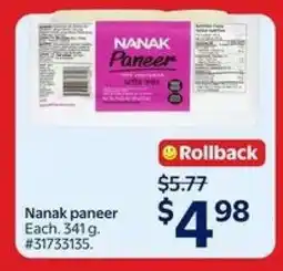 Walmart Nanak Paneer offer