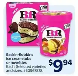 Walmart Baskin-Robbins ice cream tubs or novelties offer