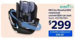 Walmart REO by Revolve360 rotational convertible car seat offer