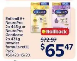 Walmart Enfamil A+ NeuroPro or NeuroPro Gentlease offer