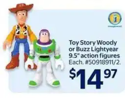 Walmart Toy Story Woody or Buzz Lightyear 9.5 action figures offer