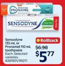 Walmart Sensodyne or Pronamel Toothpaste offer