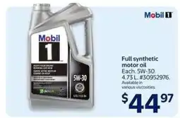 Walmart Mobil 1 Full Synthetic Motor Oil offer
