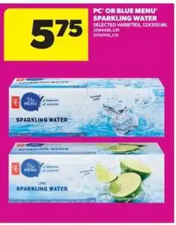 Real Canadian Superstore PC or Blue Menu Sparkling Water offer