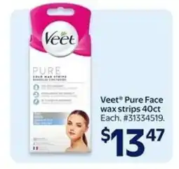 Walmart Veet Pure Face wax strips 40ct offer