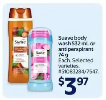 Walmart Suave body wash or antiperspirant offer