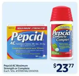Walmart Pepcid AC Maximum Strength or Complete offer