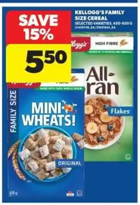 Real Canadian Superstore KELLOGG’S FAMILY SIZE CEREAL offer