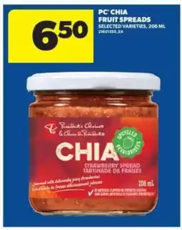 Real Canadian Superstore PC Chia Fruit Spreads offer