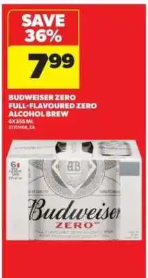 Real Canadian Superstore Budweiser Zero Full-Flavoured Zero Alcohol Brew offer
