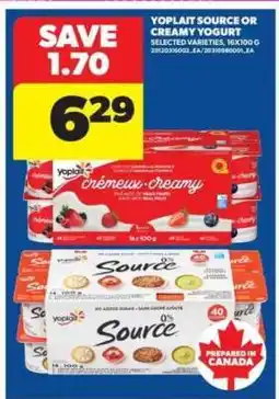 Real Canadian Superstore Yoplait Source or Creamy Yogurt offer