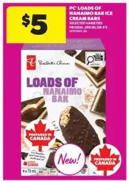 Real Canadian Superstore PC Loads of Nanaimo Bar Ice Cream Bars offer