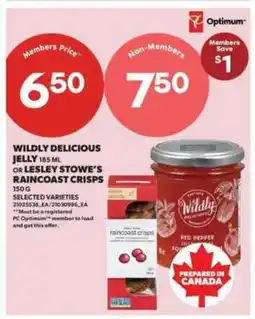 Real Canadian Superstore Wildly Delicious Jelly or Lesley Stowe’s Raincoast Crisps offer
