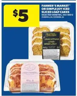 Real Canadian Superstore Farmer’s Market or Simple Joy Iced Sliced Loaf Cakes offer