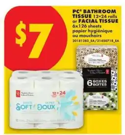 No Frills PC Bathroom Tissue or Facial Tissue offer