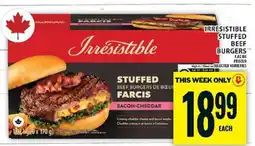 Food Basics Irresistible Stuffed Beef Burgers offer
