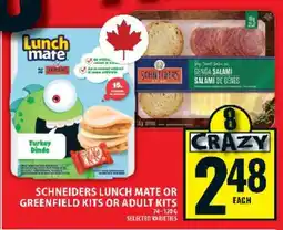 Food Basics Schneiders Lunch Mate or Greenfield Kits or Adult Kits offer