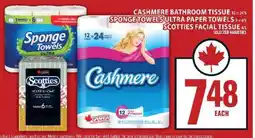 Food Basics Cashmere Bathroom Tissue, Sponge Towels Ultra Paper Towels, Scotties Facial Tissue offer