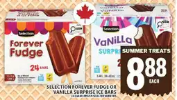 Food Basics SELECTION FOREVER FUDGE OR VANILLA SURPRISE ICE BARS offer