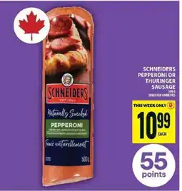 Food Basics Schneiders Pepperoni or Thuringer Sausage offer